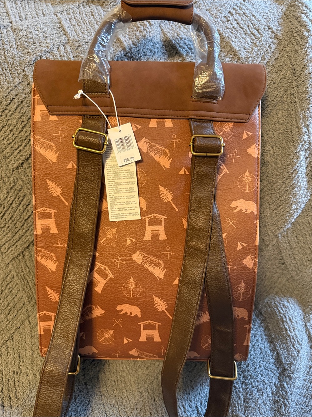 Loungefly Brown Grand Californian Hotel & Spa Themed Backpack - Picture 3 of 7